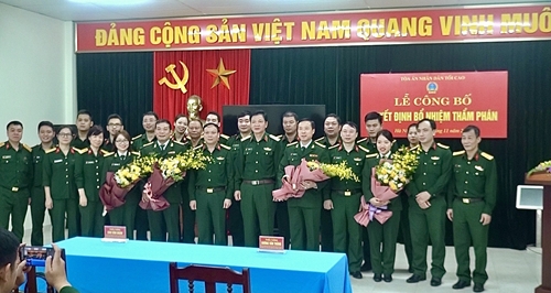 Công bố bổ nhiệm Thẩm phán đối với cán bộ Tòa án quân sự Thủ đô Hà Nội
